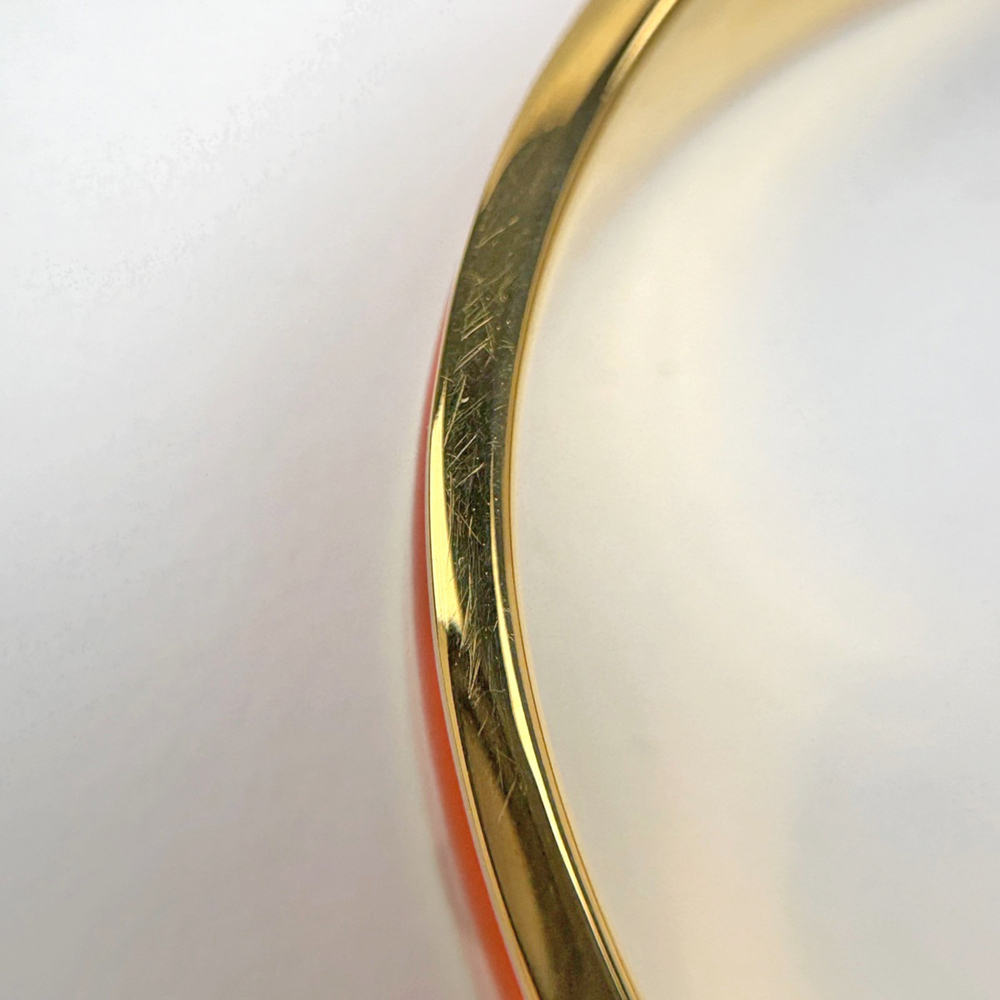 Hermes HERMES Clic H Enamel Bracelet Clack Bangle GP Gold Orange Women's - Picture 3 of 6